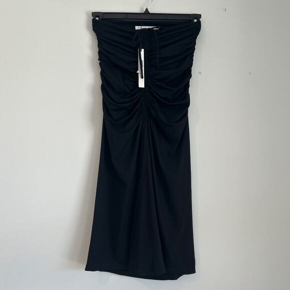 NWT Susana Monaco Cinched Tie Front Slit Skirt, Black, Women's Size XS - Picture 1 of 5